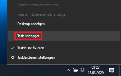 Aufruf Task-Manager